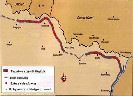 Linia Maginota - mapa